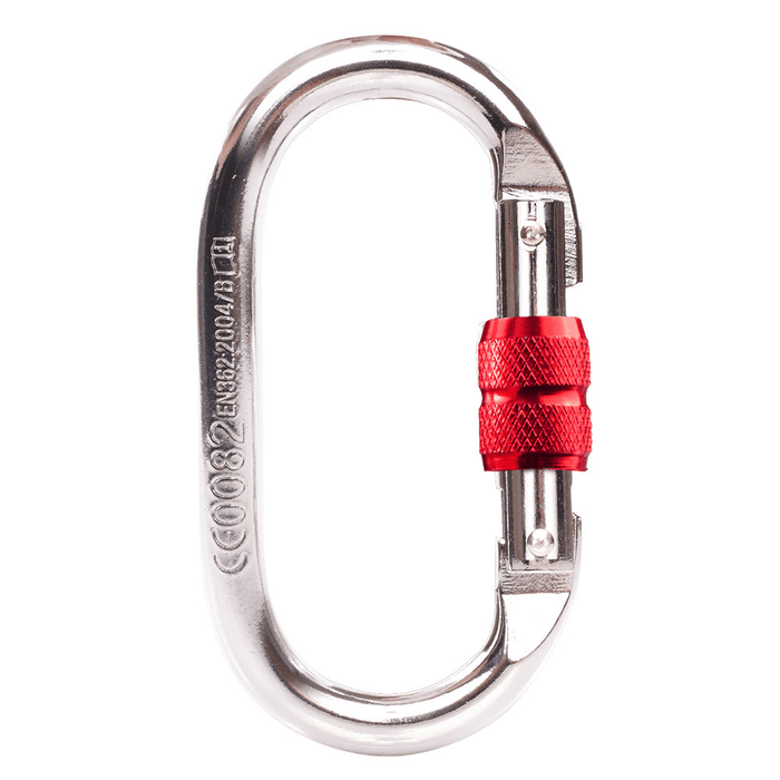 CAMNAL Rock Climbing O-Shaped Carabiner Alloy Steel 25KN Pull Screw Lock Protection