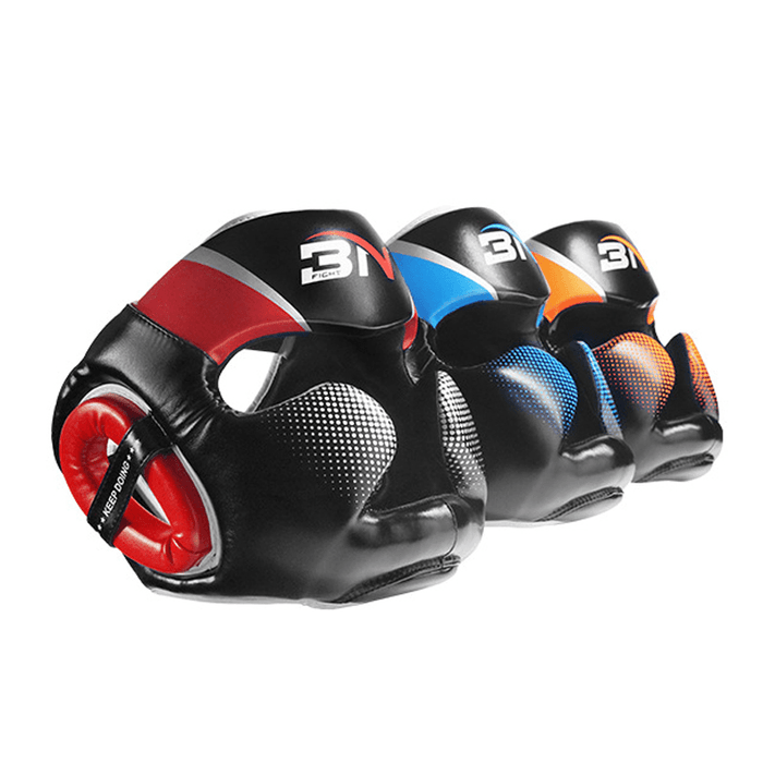 BN FIGHT Full-Covered Boxing Helmet Muay Thai PU Leather Training Sparring Boxing Headgear Gym Equipment Taekwondo Head Guard