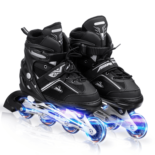 4 Size Adjustable Safe＆Durable Inline Skates for Kids and Adults Outdoor Blades Roller Skates with Full Light up LED Wheels Boys Girls Gifts