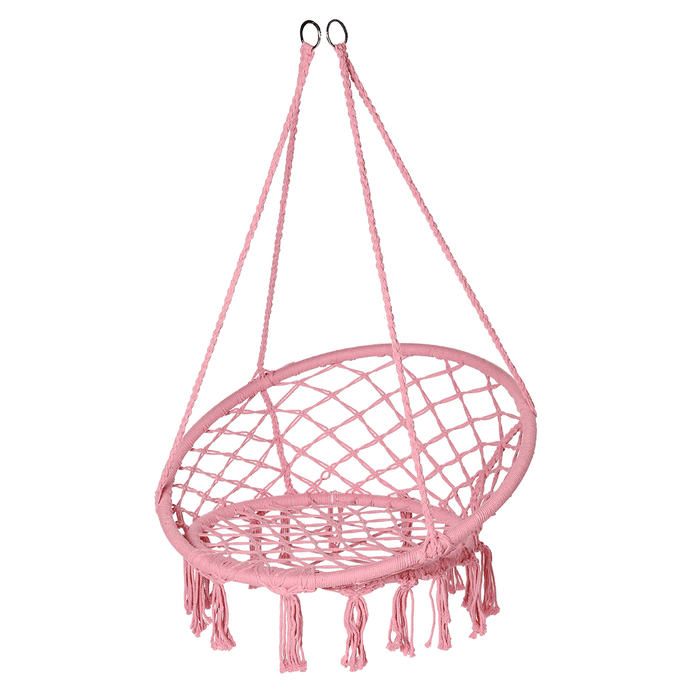 Cotton Metal Swing Seat Hanging Chair Hammock Max Load 240Kg for Outdoor Garden Camping