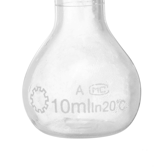 10Ml Clear Glass Volumetric Flask W/ Glass Stopper Lab Chemistry Glassware