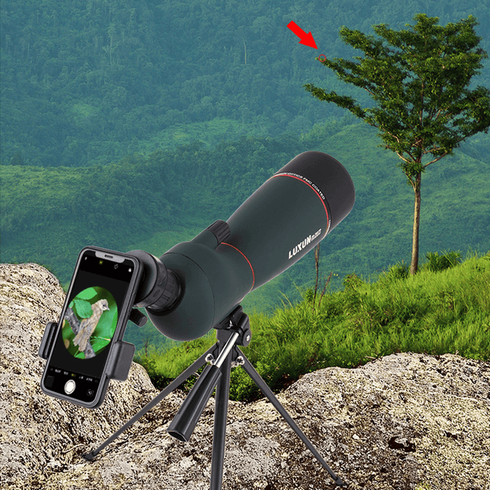 LUXUN 25-75X70 Zoomable View Telescope Waterproof BAK4 Optic Bird Monocular with Tripod Storage Bag