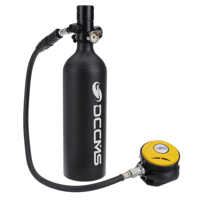 DCCMS 1L Scuba Diving Tank Set Air Tank Hand Pump Breathing Valve Outdoor Swimming Snorkeling Breath Diving Equipment