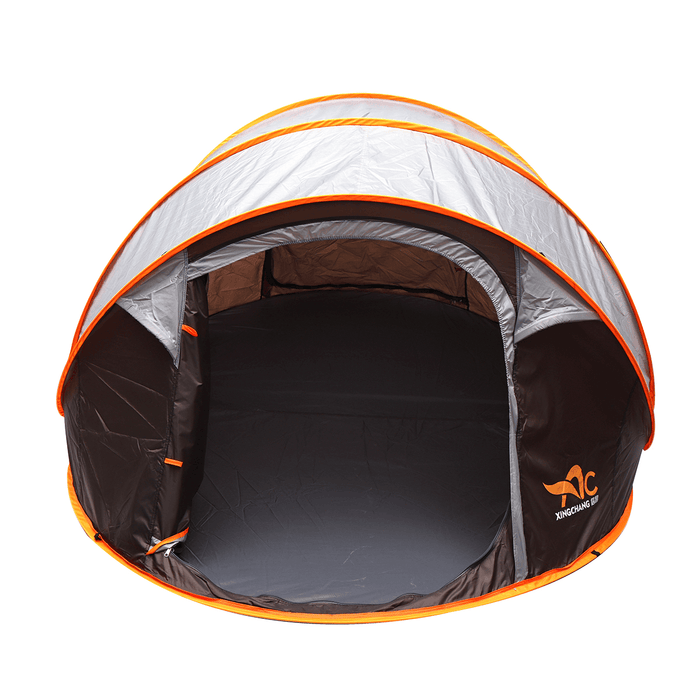 5-8 Person Automatic Camping Tent Windproof Waterproof 2 Large Mesh Windows Family Tent Sunshade Canopy for All Seasons