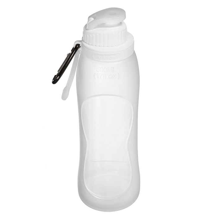 500ML Foldable Water Bottle Silicone BPA Free Kettle Drinking Bottle Outdoor Travel Running Hiking Cycling