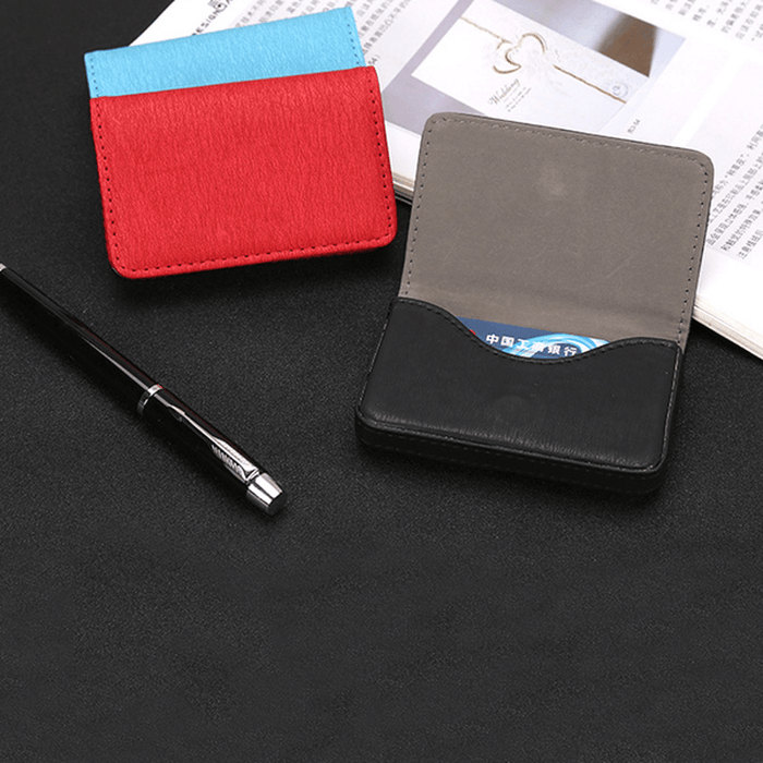 Ipree® PU Leather Card Holder Credit Card Case Portable ID Card Storage Box Men Women