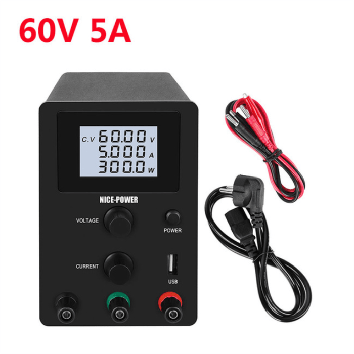 NICE-POWER R-SPS605D LCD Screen 60V 5A Adjustable Switching DC Lab Bench Power Supply Digital Regulated Modul Laboratory 110V/220V Current Stabilizer