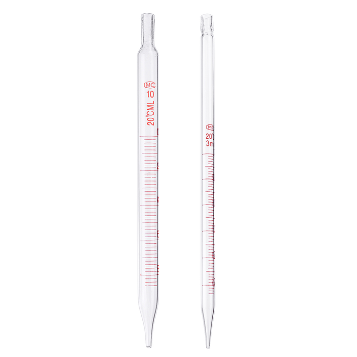 1/2/3/5/10Ml Glass Short Pipette with Scale and Bubble Lab Glassware Kit