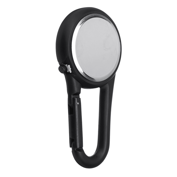 Black Clip on Carabiner with Rotating Bezel Luminous Face for Nurse Doctor Watch