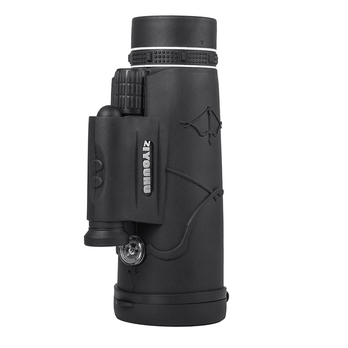 ZIYOUHU 12X50 4 in 1 HD Monocular FMC Green Coated Film Telescope Low Light Level Night Vision 1500M/9500M with Laser Light Flashlight Compass