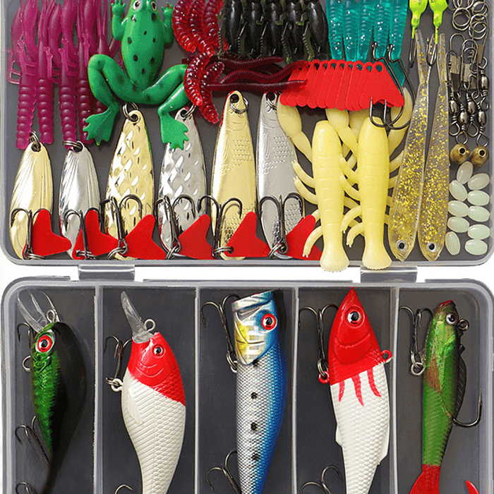 17-101 Pcs Fishing Lure Set Fishing Tackles Kit Baits Hooks