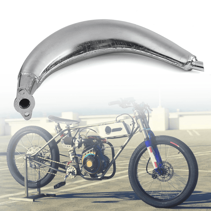 Chrome Muffler Exhaust Pipe for 80Cc 66Cc 49Cc Motorized Bicycle Engine Bike Cycling Accessories