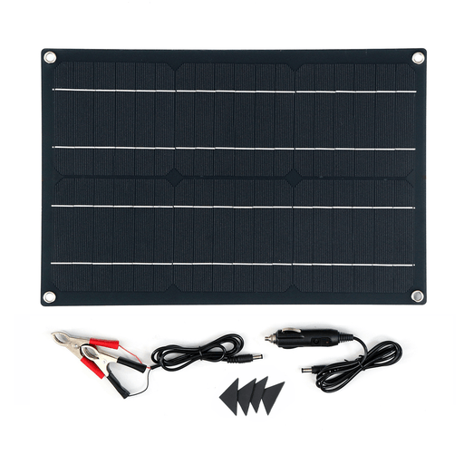 10W Waterproof Solar Panel Matte Texture Car Emergency Charger with 4 Protective Corners USB+DC