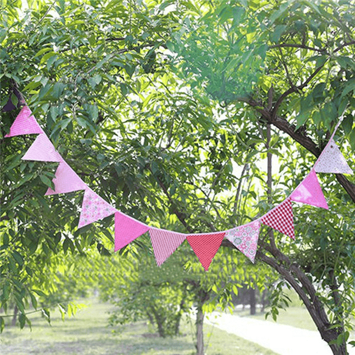 Lovely Handmade Fabric Flags Buntings Pennants Wedding Birthday Party Decoration Flag Bunting