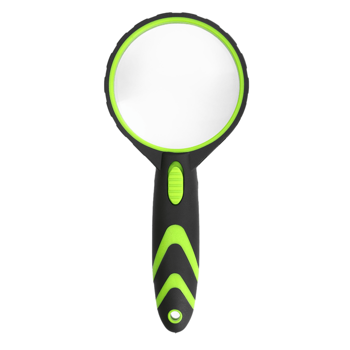 LED Handheld Magnifying Glass Rubber Anti-Fall 10 Times Magnification Magnifiers