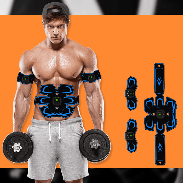 FOUAVRTEL Q88Q 3 Pcs/Set EMS Electric Abdominal Trainer 6 Mode 9 Intensity High Vibration Smart Arm Muscle Training Belt Body Shape Sports Fitness