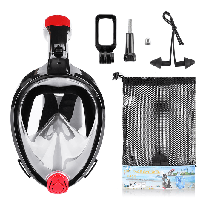 Full Face Snorkeling Mask Underwater anti Fog Swim Diving Scuba Mask with Detachable Camera Holder