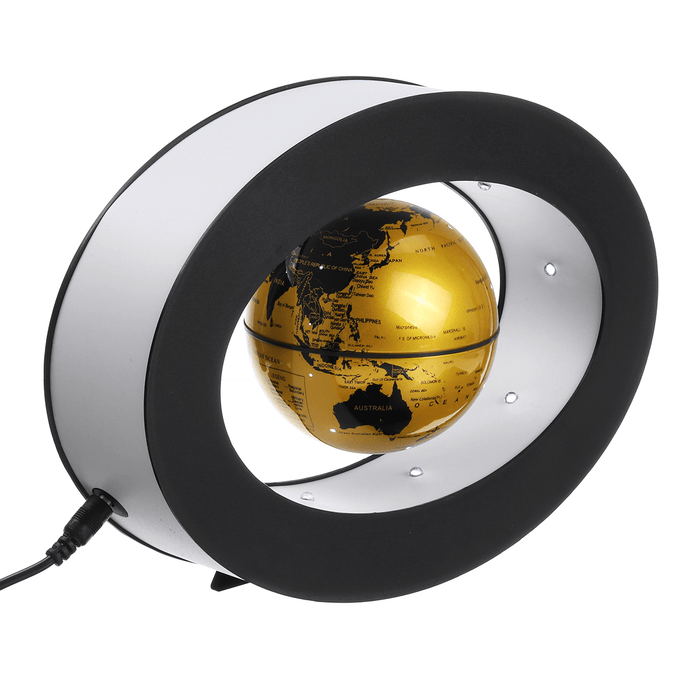 3.5" LED Lamp Magnetic Levitation Floating Globe World Map 110-220V Home Office Desktop Decor