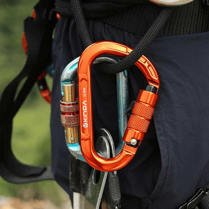 XINDA 8123TN Aluminum Alloy Carabiner 8KN 25KN Pull Outdoor Climbing Hanging Buckle Hook Keychain