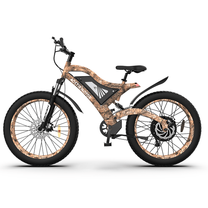 [US DIRECT] AOSTIRMOTOR S18 Electric Bike 26Inch 1500W 48V 15Ah 50Km/H Max Speed 25-40Km Mileage 120Kg Max Load Mountain Fat Tire Electric Bicycle