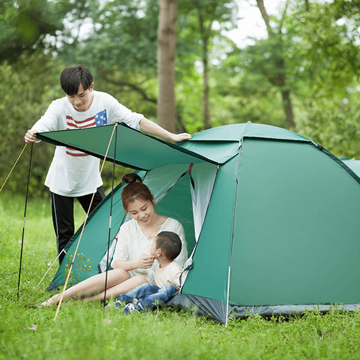 3-4 Person Automatic Camping Tent Double Door Tent Anti-Uv Sun Shade Canopy Outdoor Beach Hiking Fishing Tent 79 X 79 X 49 Inches