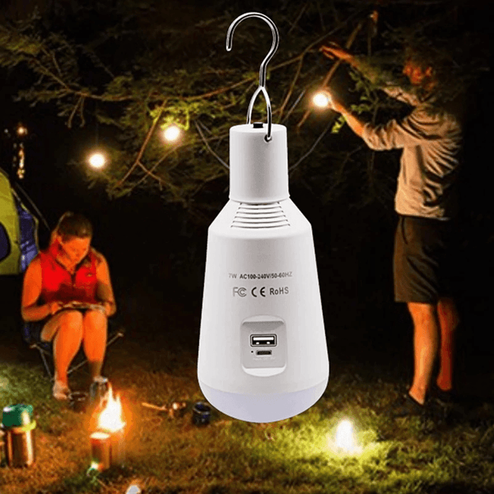 Ipree® Solar Work Lamp Outdoor Solar Panels Light Multi-Function Camping Tent Lamp USB Rechargeable Lamp E27 Emergency Bulb Lamp