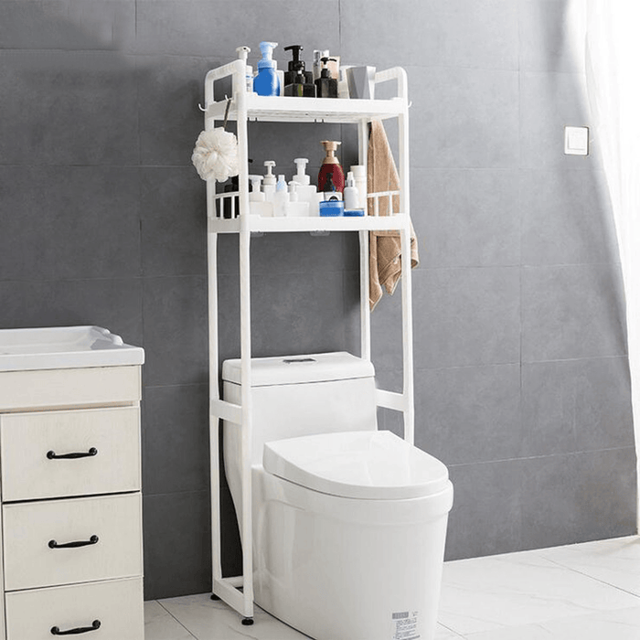 1/2/3 Tier over Toilet Storage Rack Bathroom Space Saver Towel PP Home Organizer