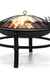 26Inch Outdoor Fire Pits BBQ Grill Wood Burning Stove with Mesh Spark Screen Cover for Camping Picnic Bonfire Patio Backyard Garden Beaches Park