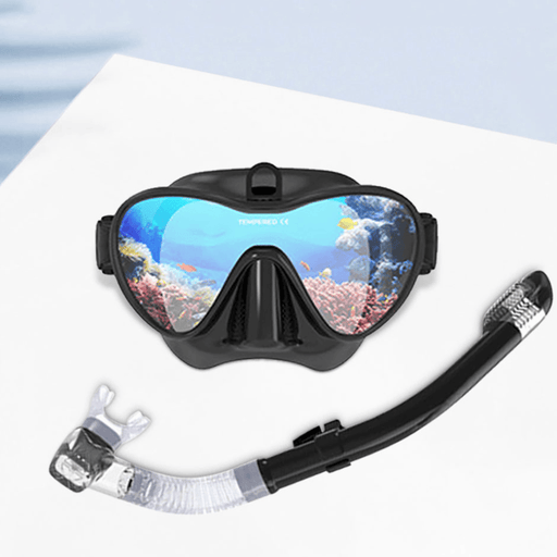 Anti-Fog Scuba Diving Mask Snorkel Swimming Goggles Full Dry Breathing Tube Water Sport