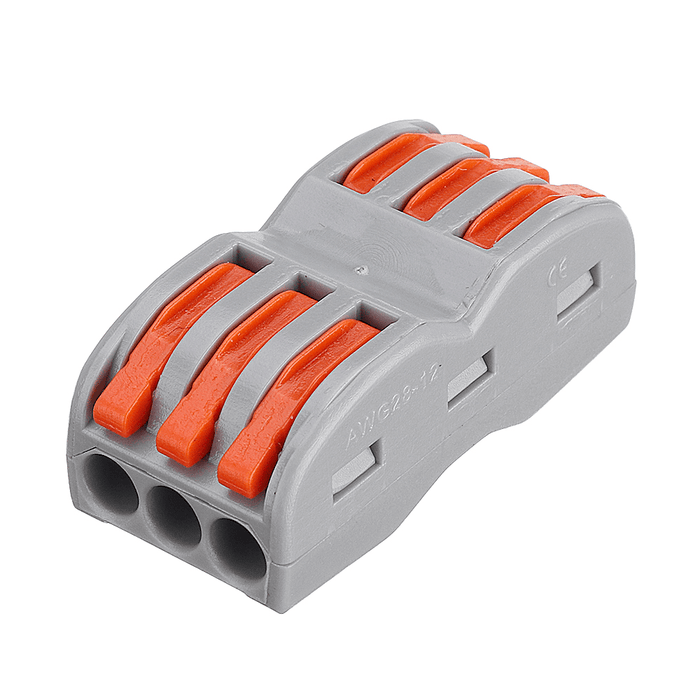 Excellway 3Pin Wire Docking Connector Termainal Block Universal Quick Terminal Block SPL-3 Electric Cable Wire Connector Terminal 0.08-4.0Mm²