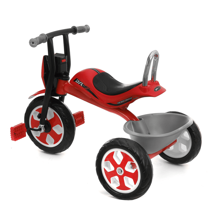 Baby Pedals Tricycle with Music Light＆Basket Kids Toddler Walker Children Bicycle Outdoor Garden Bike for 2-5 Years Old Boys＆Girls Gifts