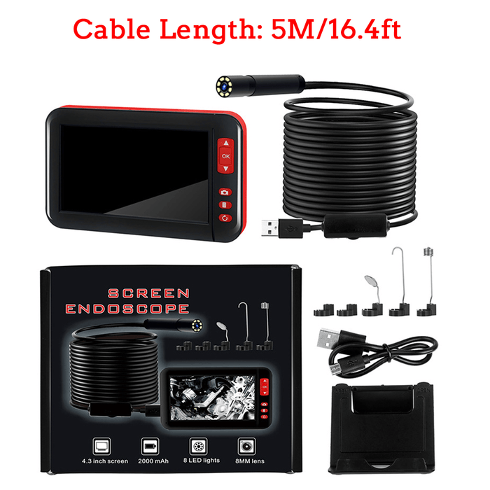 4.3 Inch Mini Endo-Scope Camera 1080P USB Cable Inspection Camcorder for Auto Repair Industrial Flexible Micro Cam