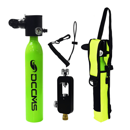 DCCMS Mini Scuba Tank 8Pcs/Set 0.5L Portable Diving Oxygen Tanks Divers Spare Oxygen Equipment Leisure Diving Green