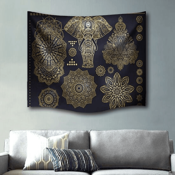 Indian Mandala Elephant Beach Towel Tapestry Wall Hanging Throw Dorm Bedspread Mat Decor