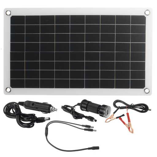 50W 18V Solar Panel Monocrystalline Silicon Battery Charger Kit for Car & Small Household Appliances