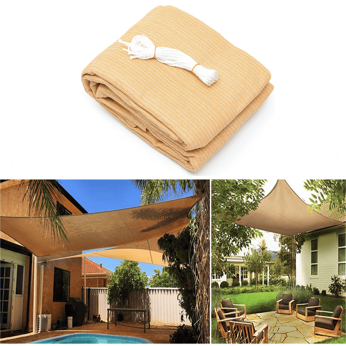 3X3M/4M 280Gsm HDPE UV Sun Shade Sail Cloth Canopy Outdoor Patio Square Rectangle Awning Shelter