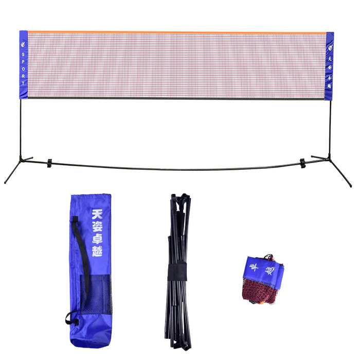 20 Feet Badminton Volleyball Tennis Net Set Portable Team Sport Net with Stand Frame Poles Storage Bag Easy Setup for Indoor or Outdoor Court Beach Driveway