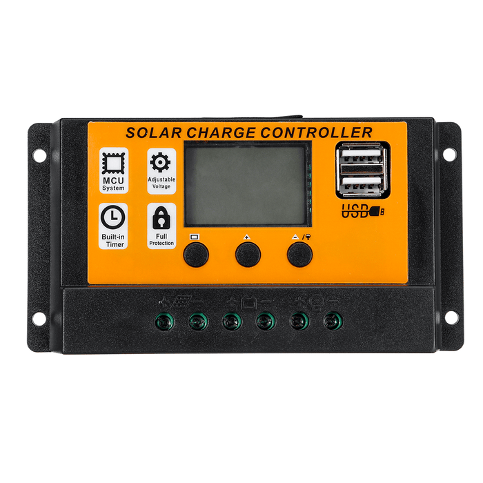 LCD Display 12V/24V Auto Solar Charge Controller PWM Controller Dual USB Solar Panel Controller