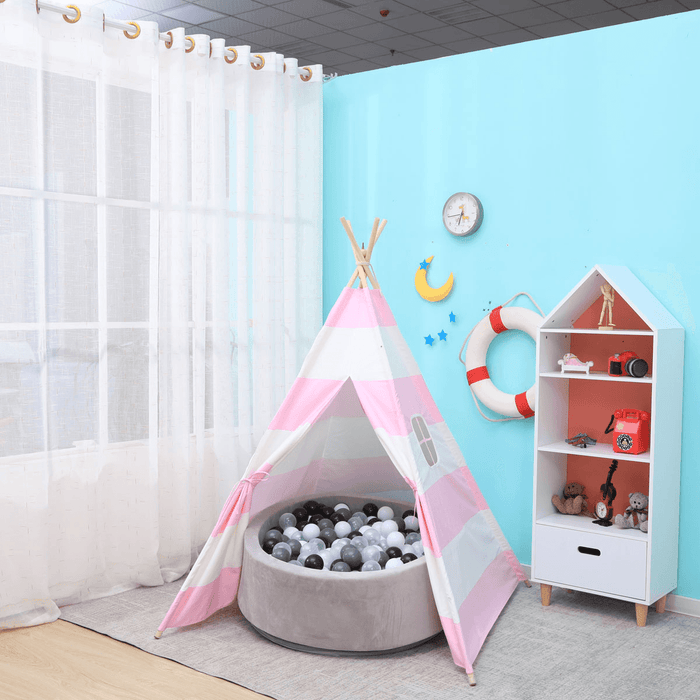 130Cm/160Cm Kids Portable Play Tents Teepee Tipi Play House Children Baby Cotton Canvas Indian Pretend Playhouse Boys＆Girls Gifts