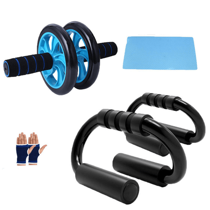 Home Strength Training Fitness Set Abdominal Wheel Roller Push up Stand Fitness Gloves Hand Gripper Jumping Rope