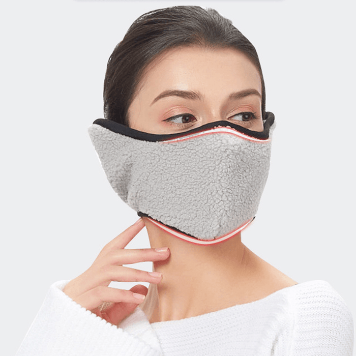 Men Women Winter Warm Cold Dustproof Face Mask Breathable Warm Ears Outdoor Cycling Ski Travel Mouth Mask