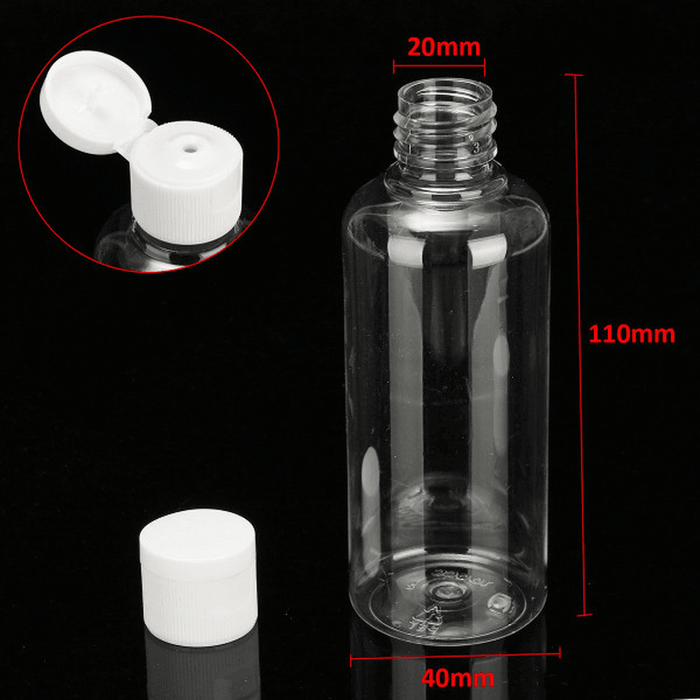 100Ml Clear Plastic Bottles for Travel Cosmetic Lotion Container with White Caps