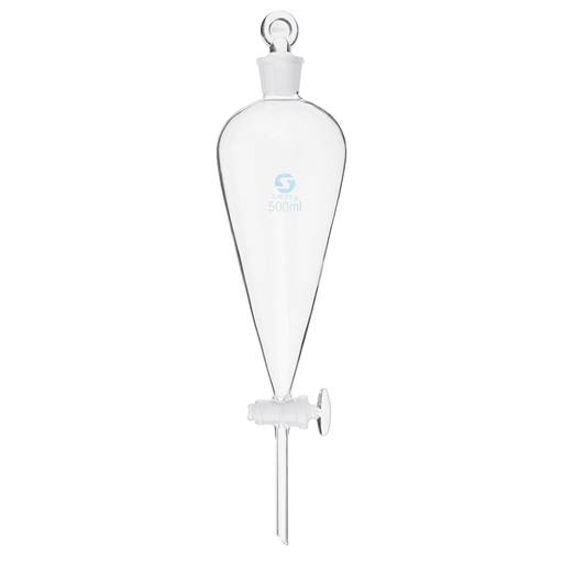 500Ml Pyriform Borosilicate Glass Separatory Funnel Pear Shape Glass Stopcock Laboratory