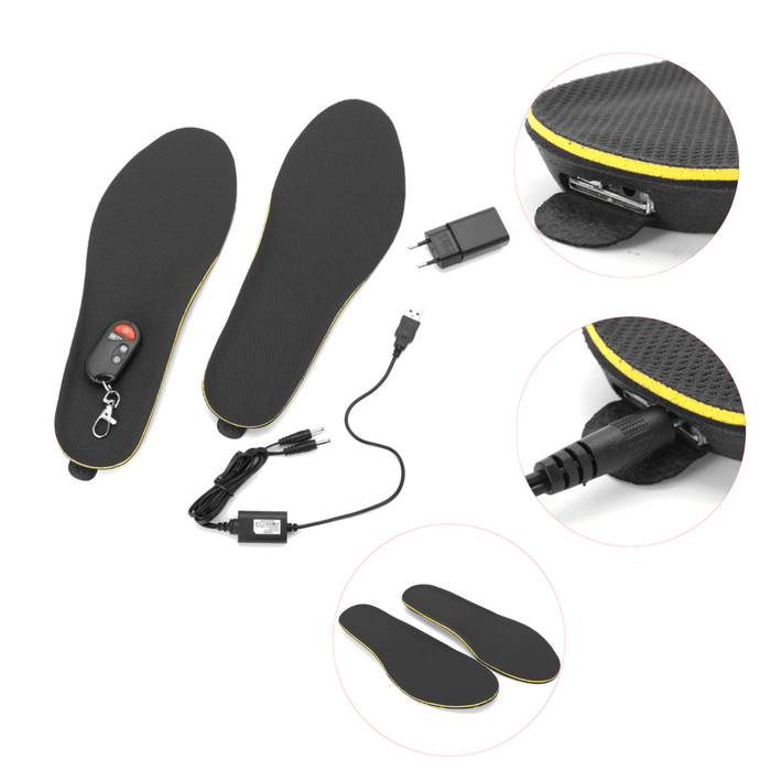 Electric Heated Shoe Insole Foot Warmer Heater Battery Warm Socks Ski Boot