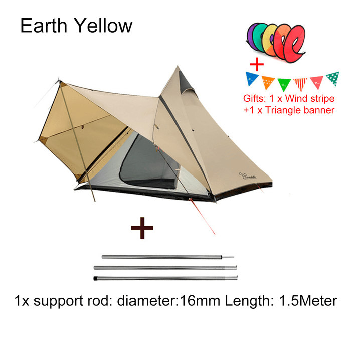 Outdoor Tents for Camping 4-Persons Camping Tent Waterproof Family Tent Indian Style Pyramid Tipi Camping Tent