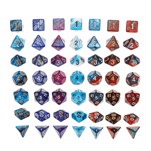 49PCS Polyhedral Dices Set for Dungeons & Dragons Dice Desktop RPG Game