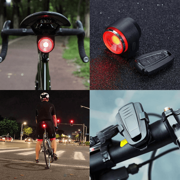 A8 3-Modes Bicycle Rear Light Cycling LED Taillight Personal Security with anti Thief Alarm Remote Control MTB Road Bike Tail Waterproof Light