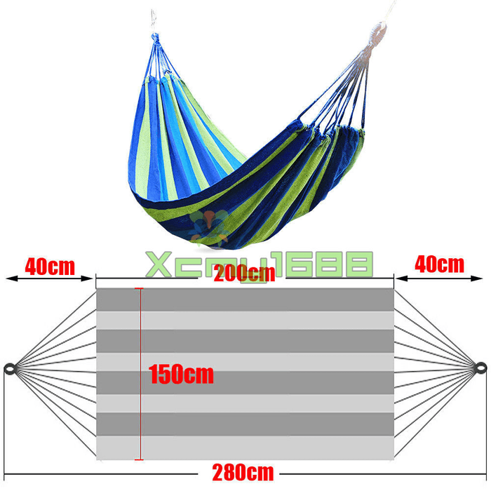 Red/Blue Portable Removable Hammock with Stand