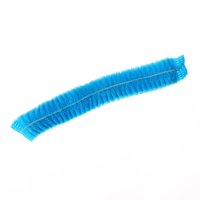 100Pcs Non Woven Disposable Hair Shower Cap Pleated anti Dust Lab Hat White Blue