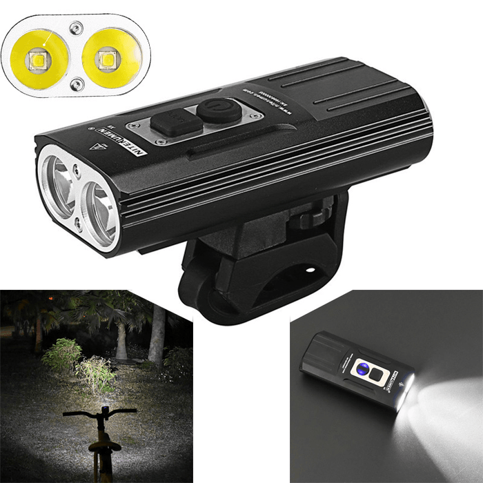 NITENUMEN X8 1800LM 2X U2 6 Modes 18650 Li-Ion Battery USB Rechargeable Waterproof Cycling Bike Light